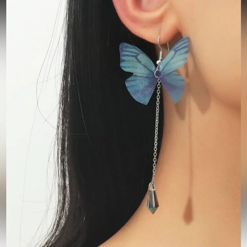 Blue Butterfly Drop earrings A1724